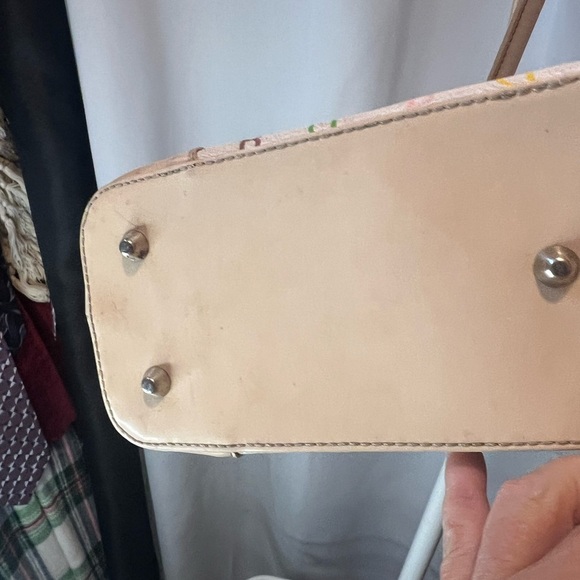 Dooney & Bourke Cream Shoulder Bag with Leather Trim - Picture 8 of 16